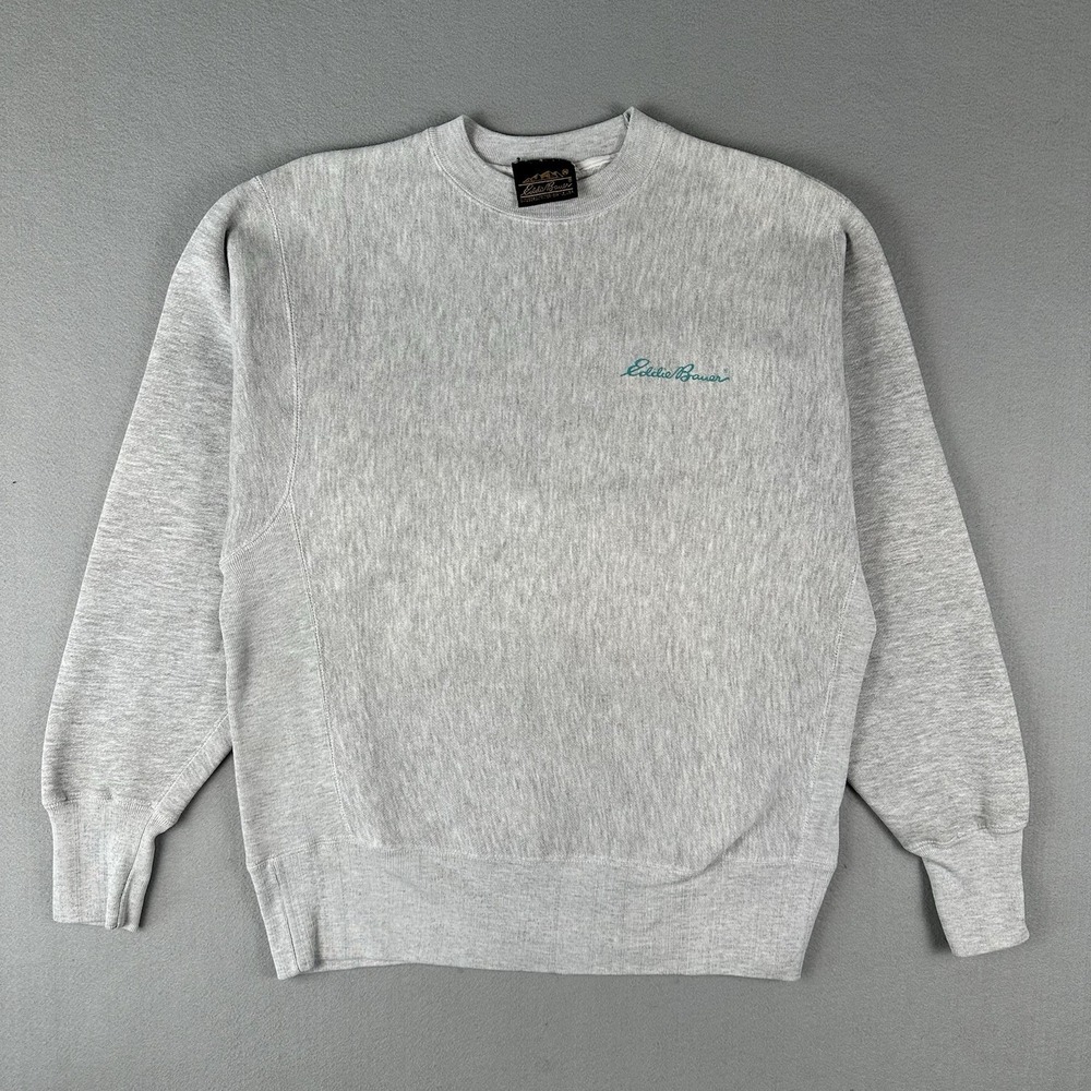 Vintage 90s Eddie Bauer Sweatshirt Men's Large Reverse Weave Style Pullover